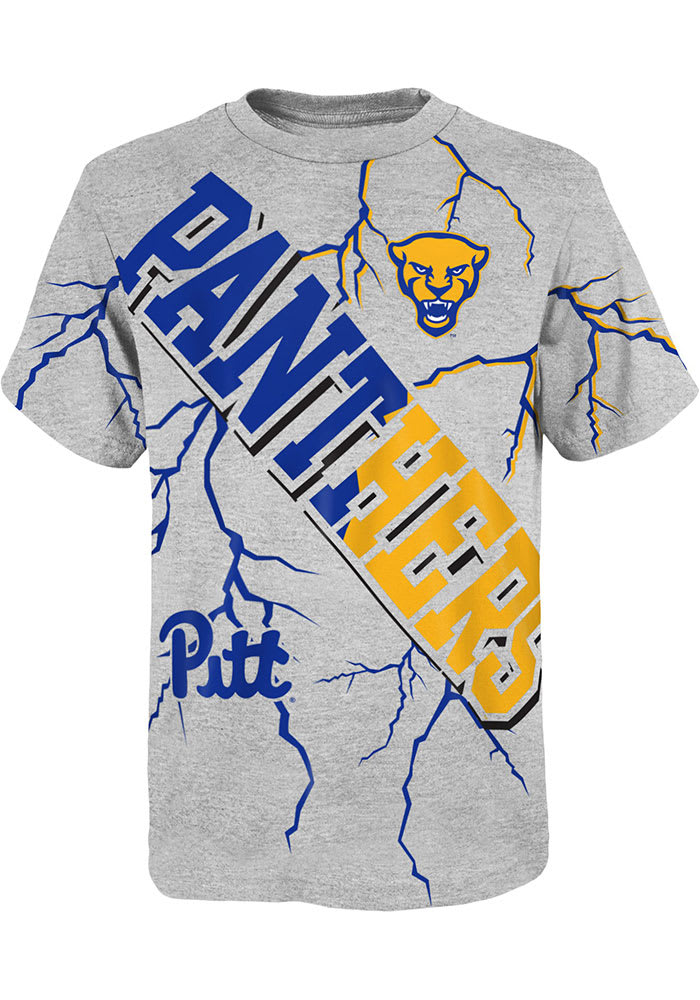 Pitt Panthers Youth Grey Highlights Short Sleeve T-Shirt