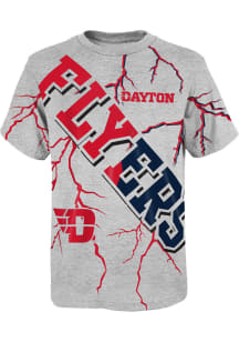 Dayton Flyers Youth Grey Highlights Short Sleeve T-Shirt