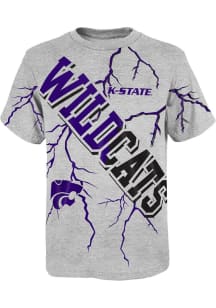 K-State Wildcats Boys Grey Highlights Short Sleeve T-Shirt