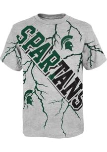 Michigan State Spartans Boys Grey Highlights Short Sleeve T-Shirt