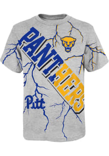 Pitt Panthers Boys Grey Highlights Short Sleeve T-Shirt