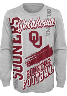 Oklahoma Sooners Youth Grey Game Day Vibes Long Sleeve T-Shirt