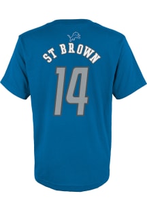 Amon-Ra St. Brown  Detroit Lions Boys Blue Mainliner NN Short Sleeve T-Shirt
