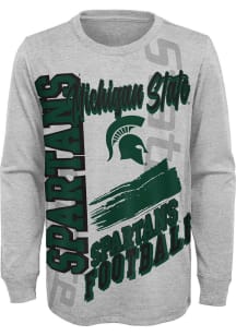 Michigan State Spartans Boys Grey Game Day Vibes Long Sleeve T-Shirt