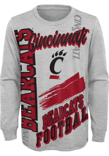 Cincinnati Bearcats Boys Grey Game Day Vibes Long Sleeve T-Shirt