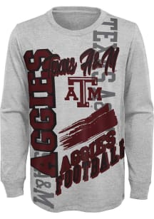 Texas A&amp;M Aggies Boys Grey Game Day Vibes Long Sleeve T-Shirt