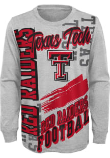 Texas Tech Red Raiders Boys Grey Game Day Vibes Long Sleeve T-Shirt
