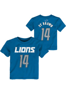 Amon-Ra St. Brown Detroit Lions Toddler Blue Mainliner NN Short Sleeve Player T Shirt