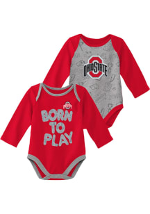 Ohio State Buckeyes Baby Red Born To Play LS 2PK One Piece