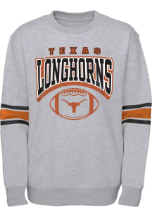 Texas Longhorns Youth Grey Fan Fave Long Sleeve Crew Sweatshirt