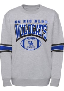 Kentucky Wildcats Youth Grey Fan Fave Long Sleeve Crew Sweatshirt