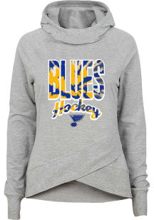 St Louis Blues Girls Grey Funky Fan Funnel Neck Long Sleeve Hooded Sweatshirt