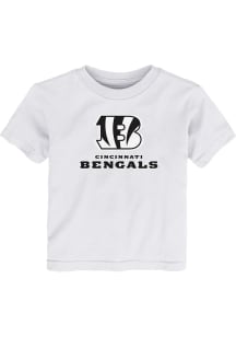 Cincinnati Bengals Toddler White Primary Logo Wordmark Short Sleeve T-Shirt