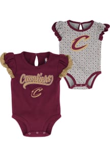 Cleveland Cavaliers Baby Maroon Scream and Shout Design Set One Piece