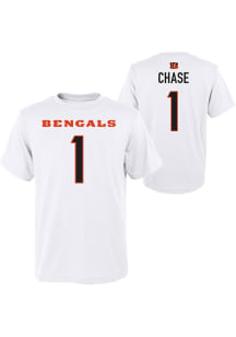 Ja'Marr Chase  Cincinnati Bengals Boys White Mainliner NN Short Sleeve T-Shirt