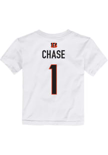 Ja'Marr Chase Cincinnati Bengals Toddler White Mainliner NN Short Sleeve Player T Shirt