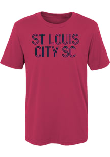 St Louis City SC Boys Red Dubline Wordmark Short Sleeve T-Shirt
