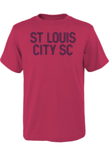 St Louis City SC Youth Red Dubline Wordmark Short Sleeve T-Shirt