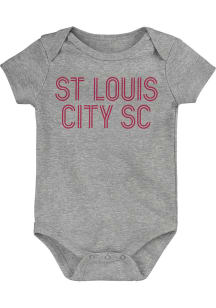St Louis City SC Baby Grey Dubline Wordmark Short Sleeve One Piece
