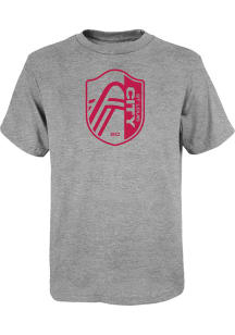 St Louis City SC Youth Grey Tonal Primary Logo Short Sleeve T-Shirt