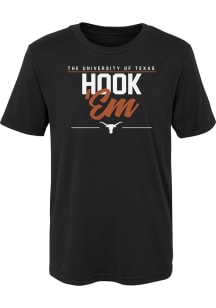 Texas Longhorns Boys Black Institutions Slogan Short Sleeve T-Shirt