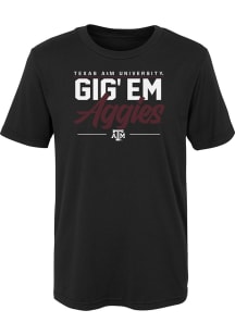Texas A&amp;M Aggies Boys Black Institutions Slogan Short Sleeve T-Shirt