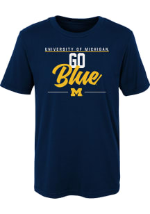 Michigan Wolverines Boys Black Institutions Slogan Short Sleeve T-Shirt