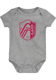 St Louis City SC Baby Grey Tonal Primary Logo Short Sleeve One Piece