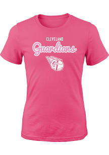 Cleveland Guardians Girls Pink Big Game Short Sleeve T-Shirt