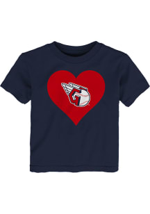 Cleveland Guardians Toddler Girls Navy Blue Heart Short Sleeve T-Shirt