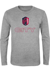 St Louis City SC Youth Grey Royal Steel Long Sleeve T-Shirt