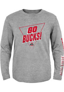 Ohio State Buckeyes Boys Grey For My Team Long Sleeve T-Shirt