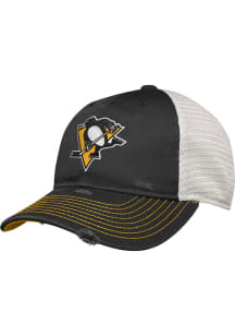 Pittsburgh Penguins Black Unstructured Slouch Trucker Youth Adjustable Hat