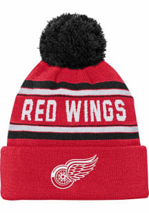 Detroit Red Wings Red Jacquard Cuffed Pom Youth Knit Hat