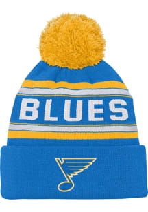 St Louis Blues Blue 3rd Jersey Precurved Cuff Pom Youth Knit Hat