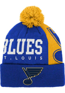 St Louis Blues Blue Impact Cuffed Pom Youth Knit Hat