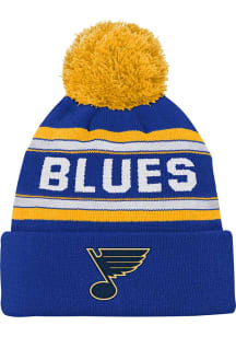 St Louis Blues Blue Jacquard Cuffed Pom Youth Knit Hat
