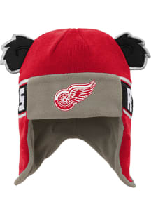 Detroit Red Wings Wordmark Ears Trooper Baby Knit Hat - Red