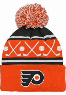 Philadelphia Flyers Face Off Cuff Pom Baby Knit Hat - Orange