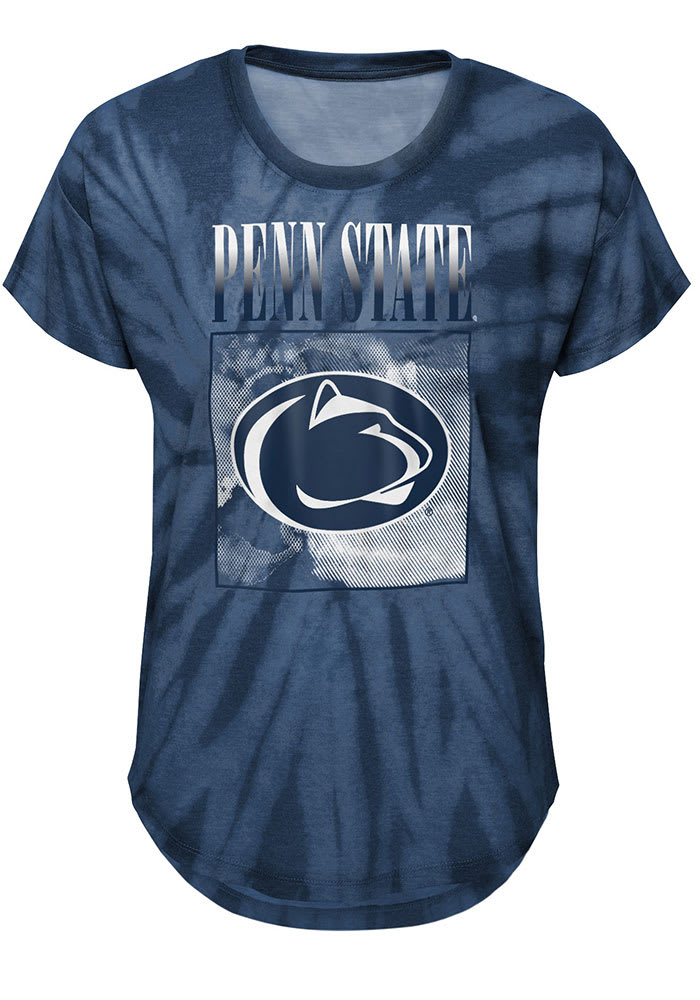Penn State Nittany Lions Girls Navy Blue In The Band Tie-Dye Short Sleeve Fashion T-Shirt