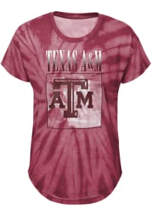 Texas A&amp;M Aggies Girls Maroon In The Band Tie-Dye Short Sleeve Fashion T-Shirt