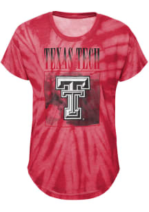 Texas Tech Red Raiders Girls Red In The Band Tie-Dye Short Sleeve Fashion T-Shirt