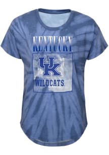 Kentucky Wildcats Girls Blue In The Band Tie-Dye Short Sleeve Fashion T-Shirt