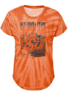 Oklahoma State Cowboys Girls Orange In The Band Tie-Dye Short Sleeve Fashion T-Shirt