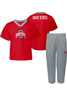 Toddler Red Ohio State Buckeyes Mascot Red Zone SS Top and Bottom Set