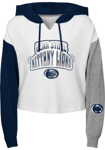 Penn State Nittany Lions Girls Navy Blue Color Run Long Sleeve Hooded Sweatshirt