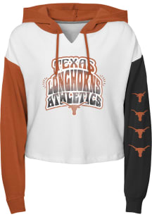Texas Longhorns Girls Burnt Orange Color Run Long Sleeve Hooded Sweatshirt