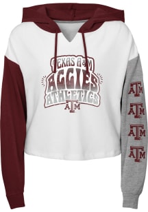 Texas A&amp;M Aggies Girls Maroon Color Run Long Sleeve Hooded Sweatshirt
