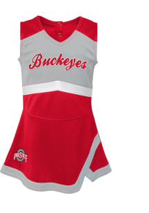 Ohio State Buckeyes Toddler Girls Red Captain Dress Sets Cheer Dress