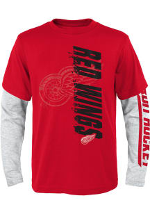 Detroit Red Wings Boys Grey Energetic Plumber 3-in-1 Long Sleeve T-Shirt